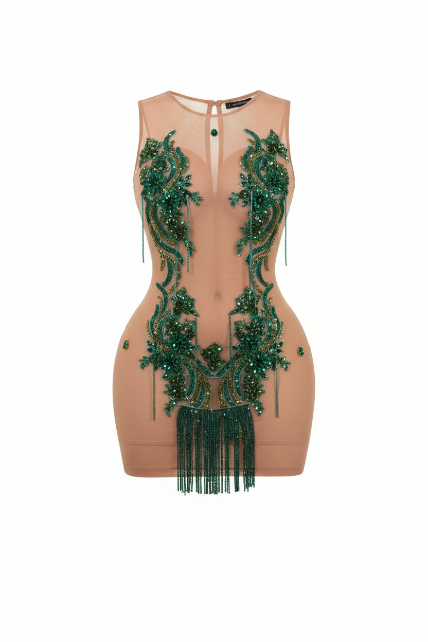green dress