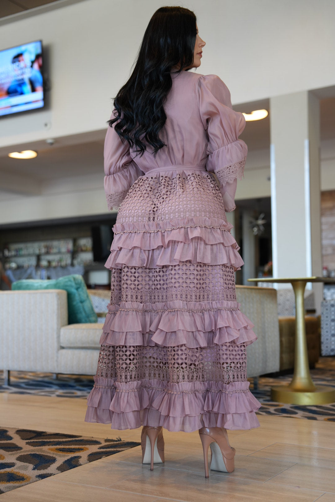 Gabriela Rosa Ruffles Dress