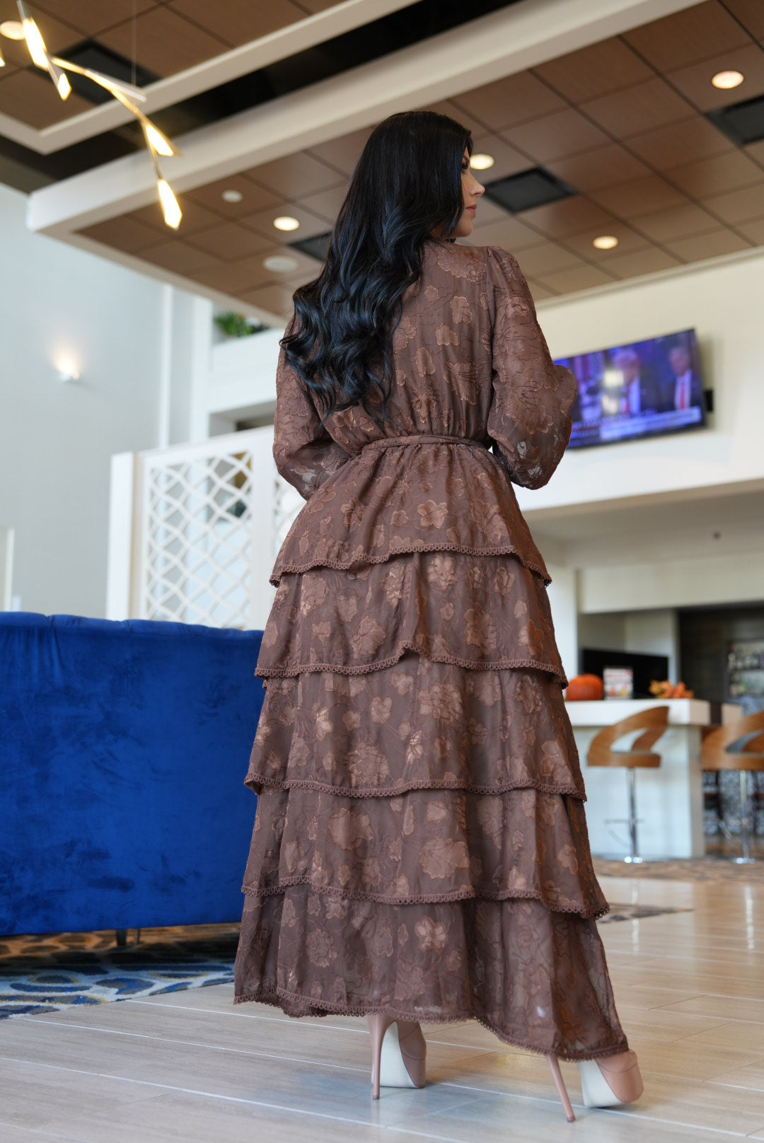 Calie brown maxi dress