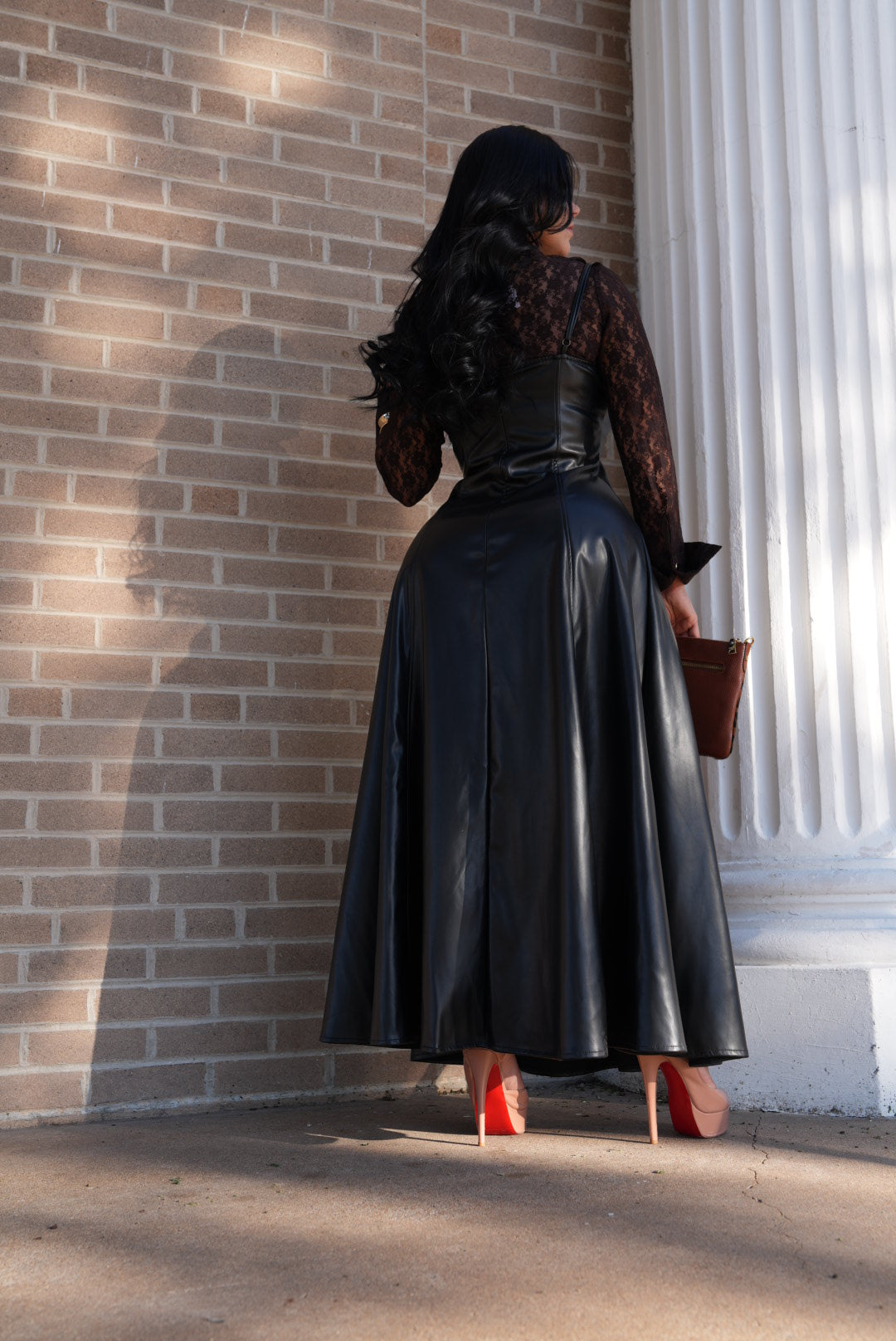 Maxi dress leather not lace top