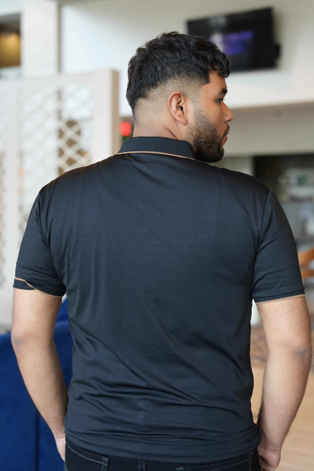 Black rhinestone polo(dry-fit)