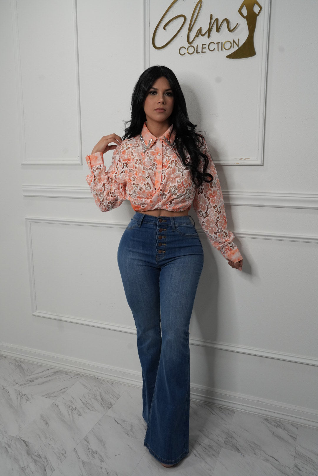 Orange flower tshirt