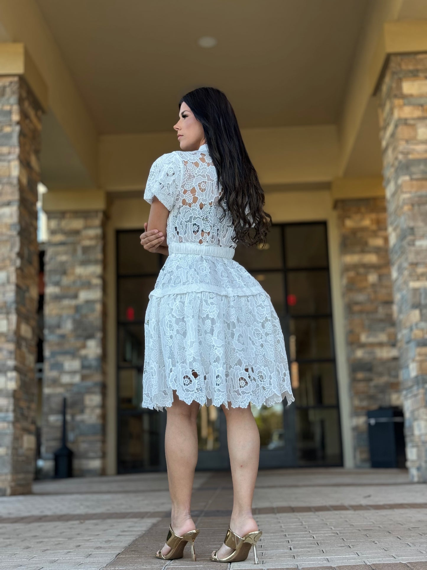 White lace dress