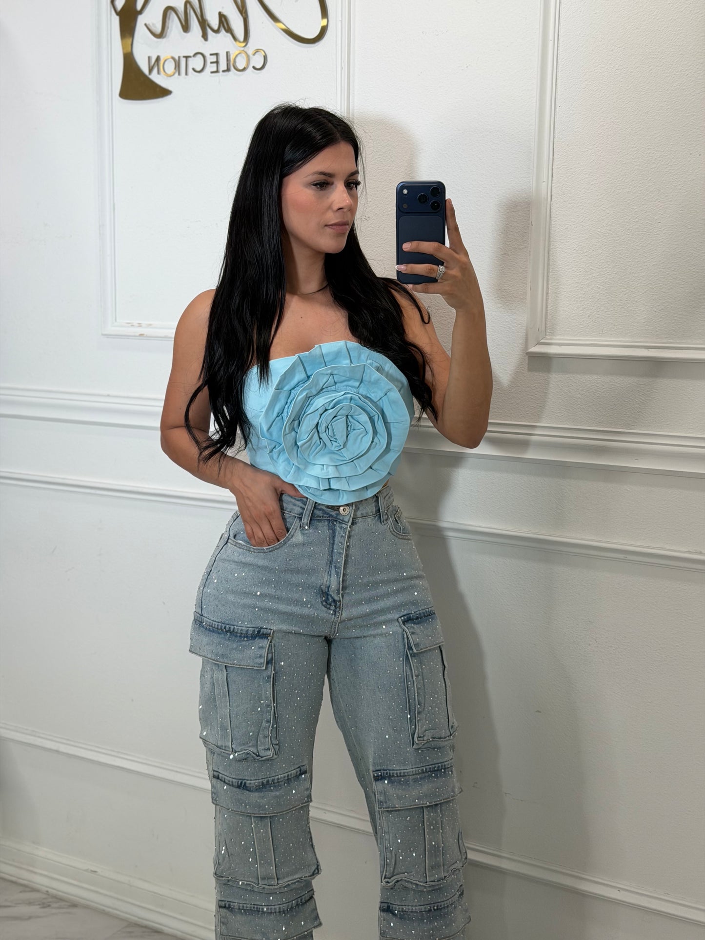 Flower top pink or blue