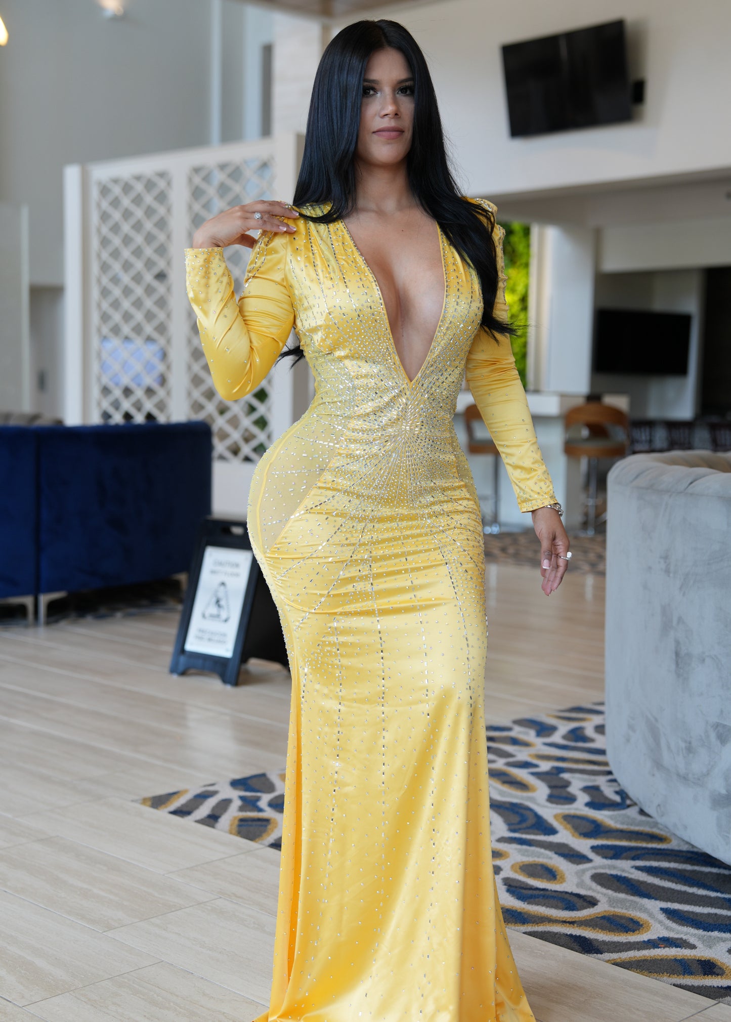 Yellow maxidress