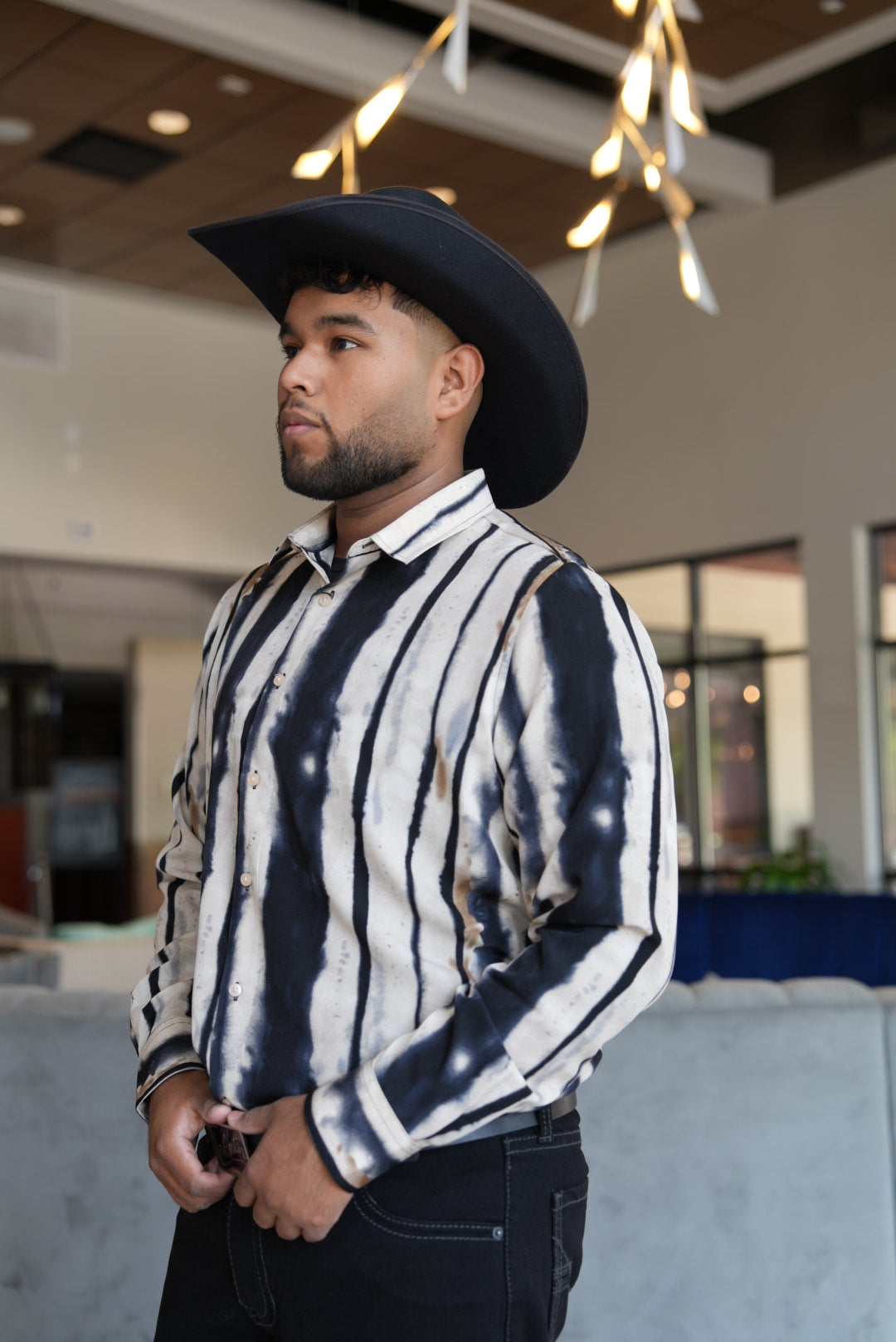 navy stripes long sleeve