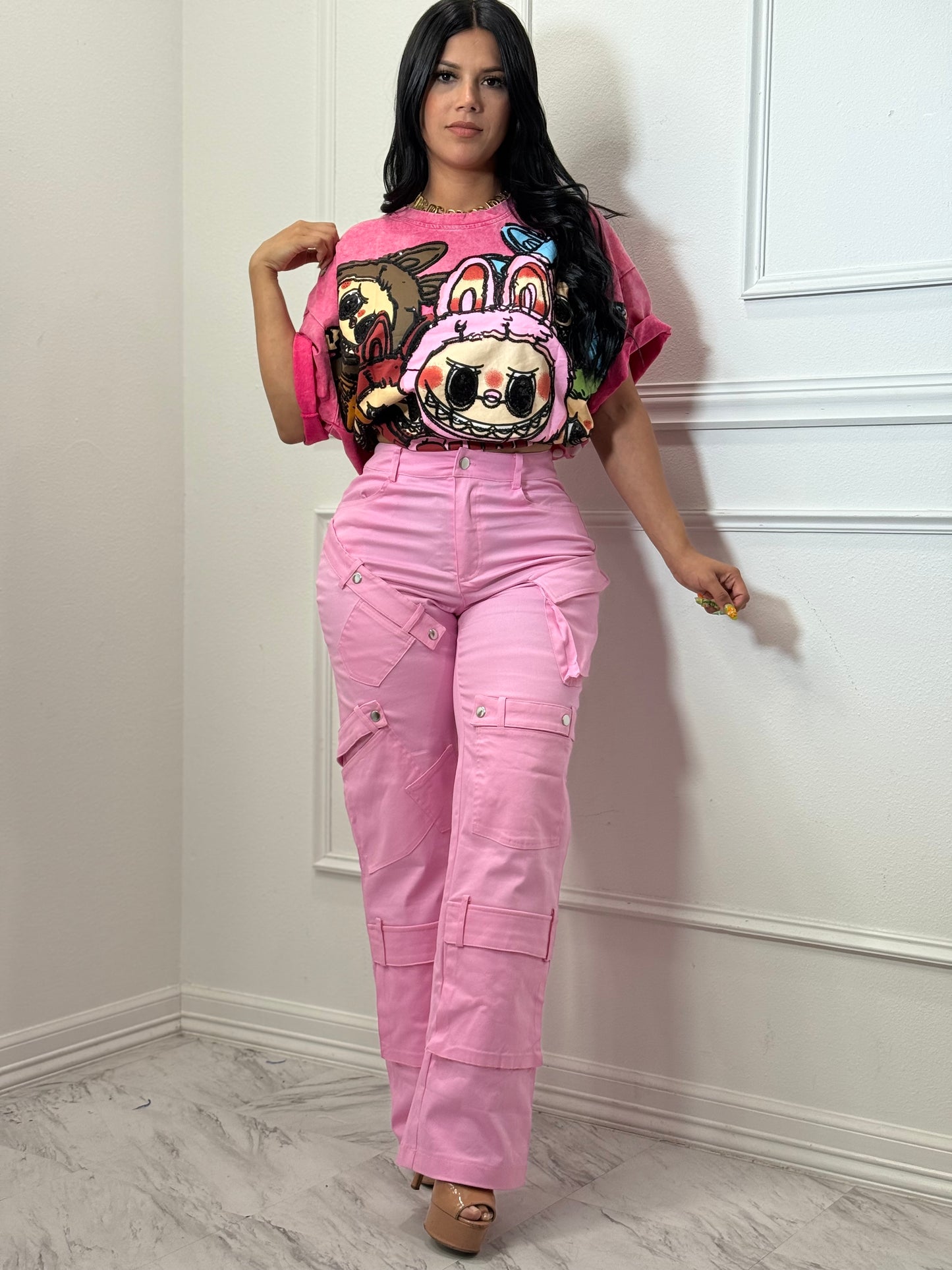 Cargo jeans pink