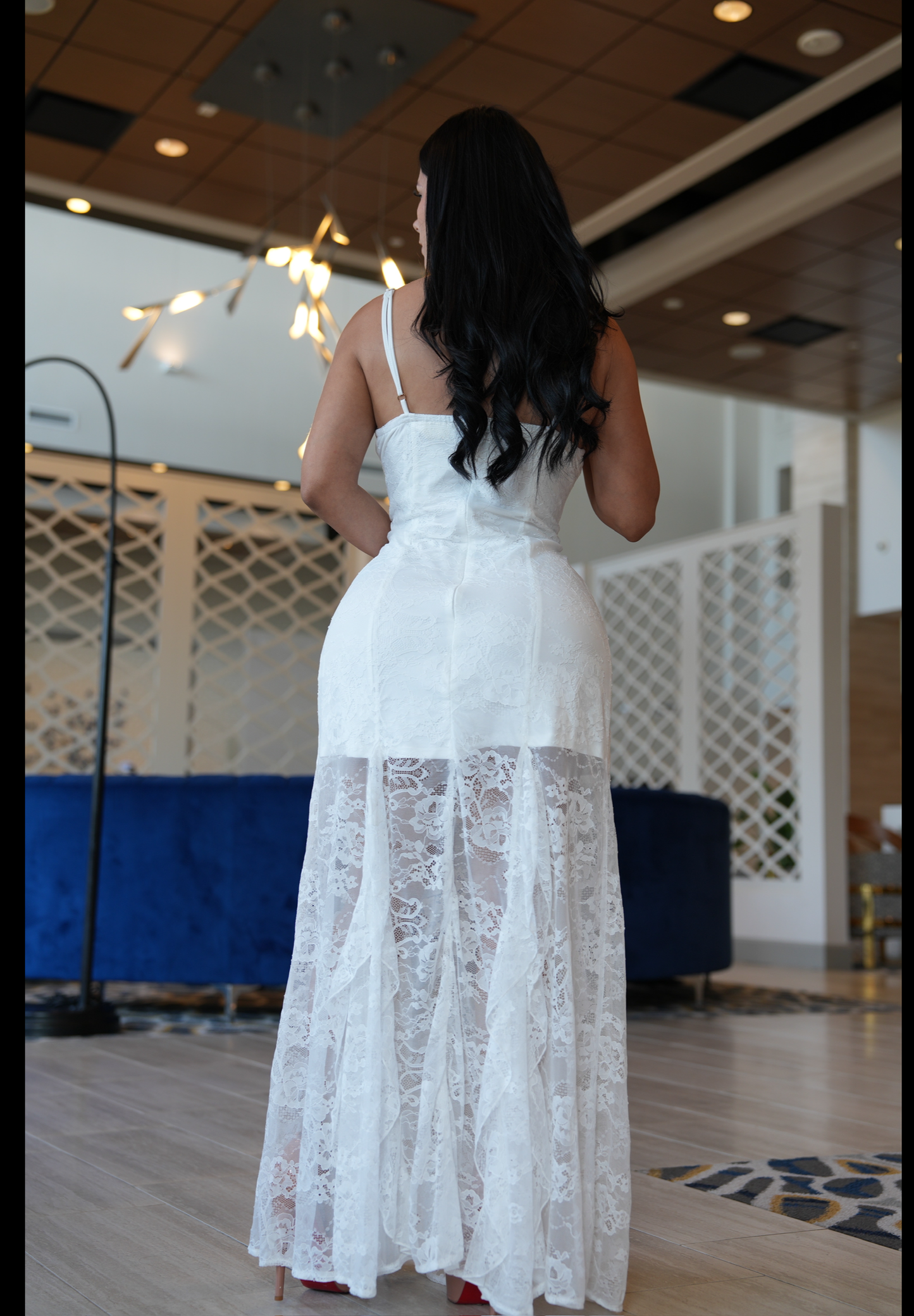 Lace white maxi