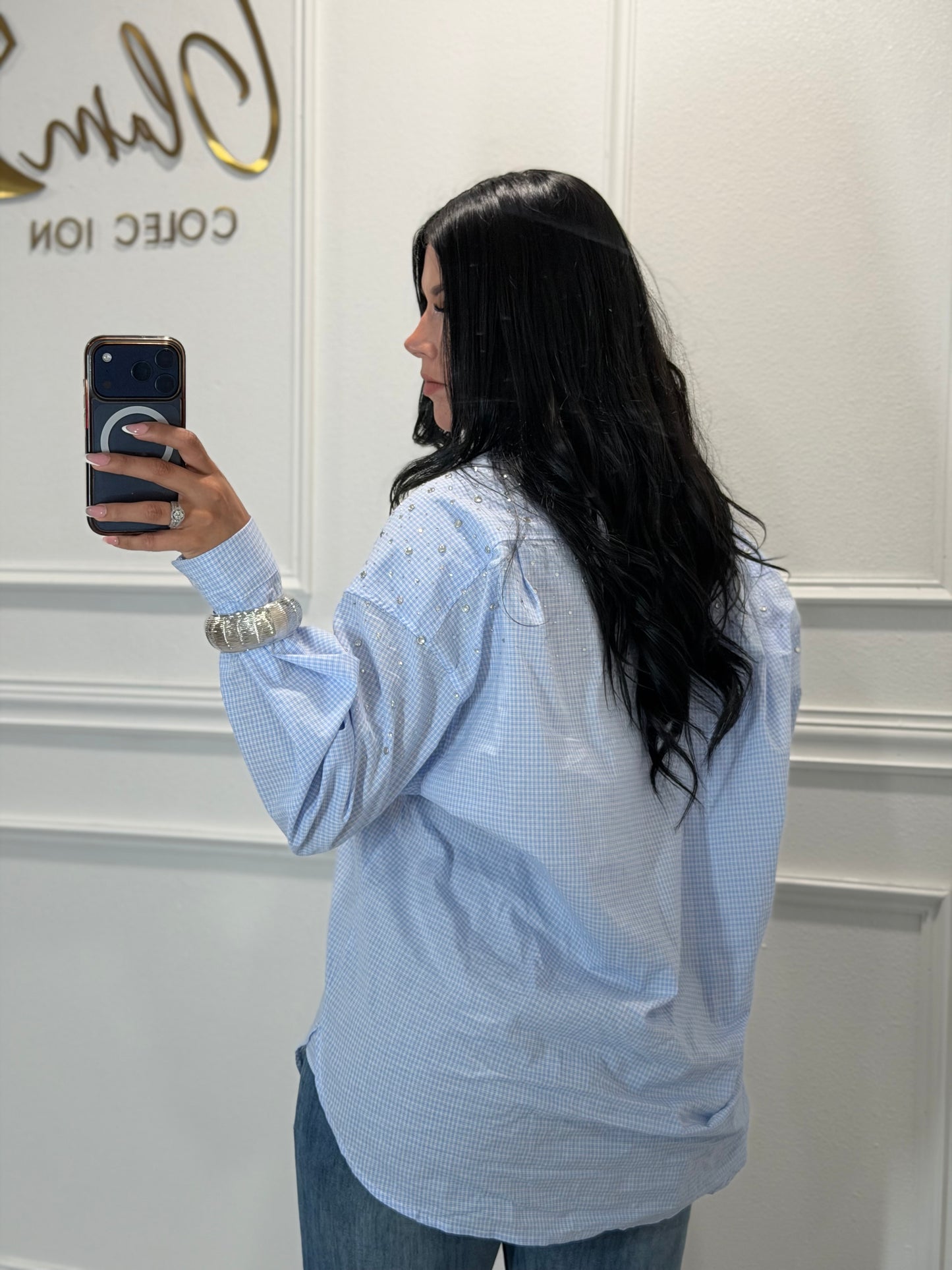 Blue bling shirt