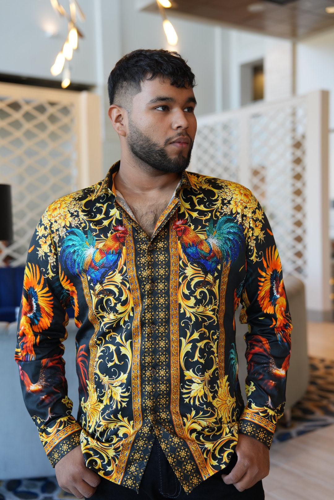 El gallo rhinestone shirt (slim fit)