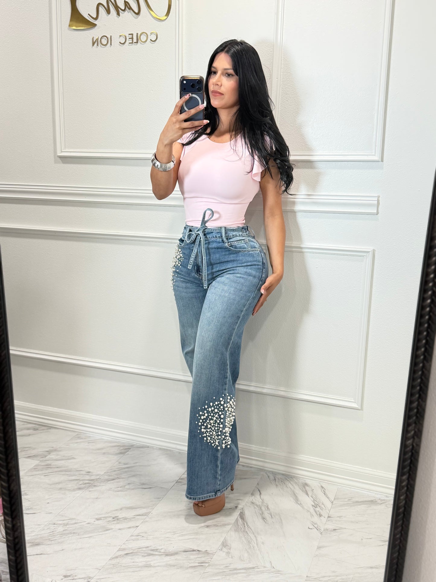 Denim perls jeans