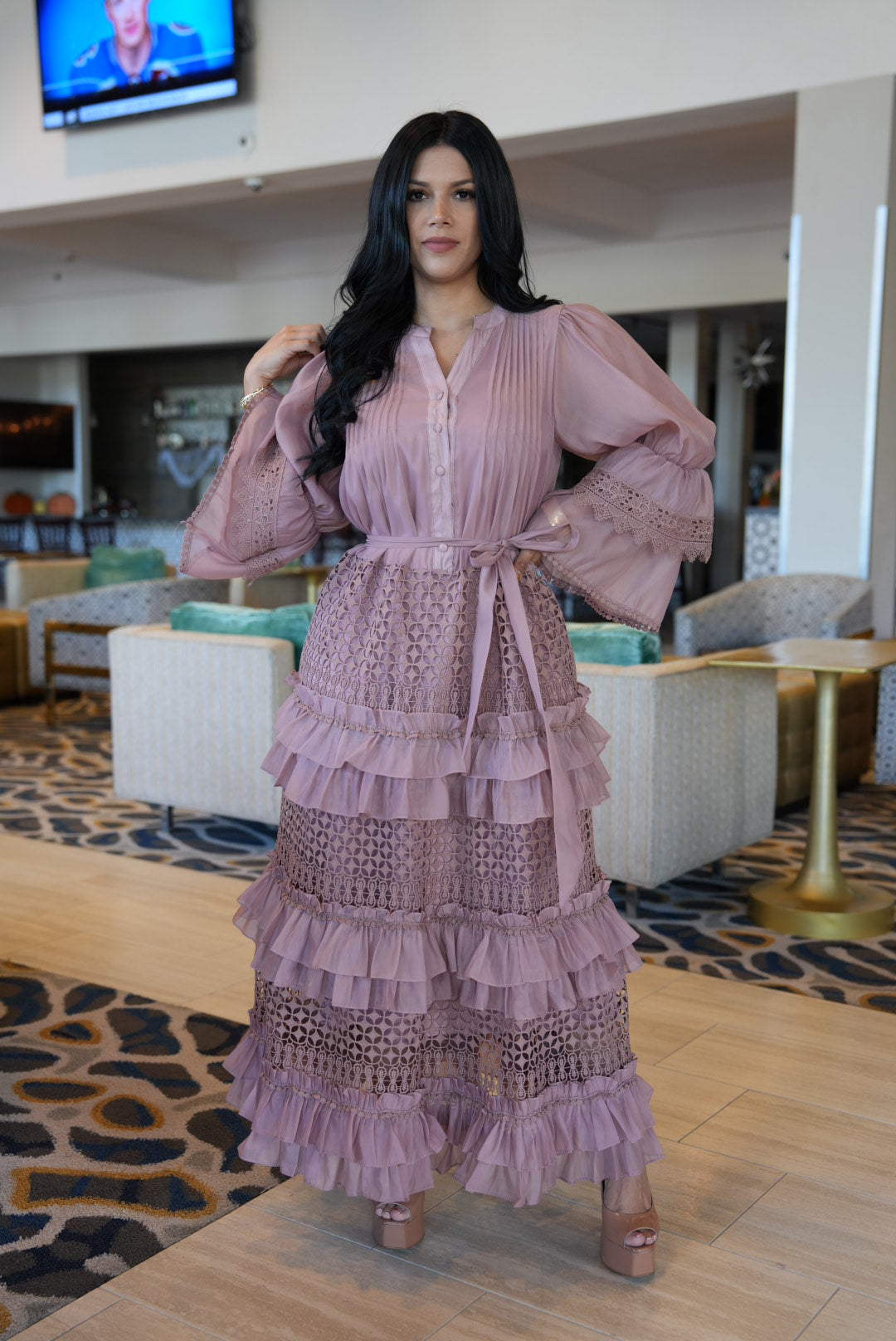 Gabriela Rosa Ruffles Dress