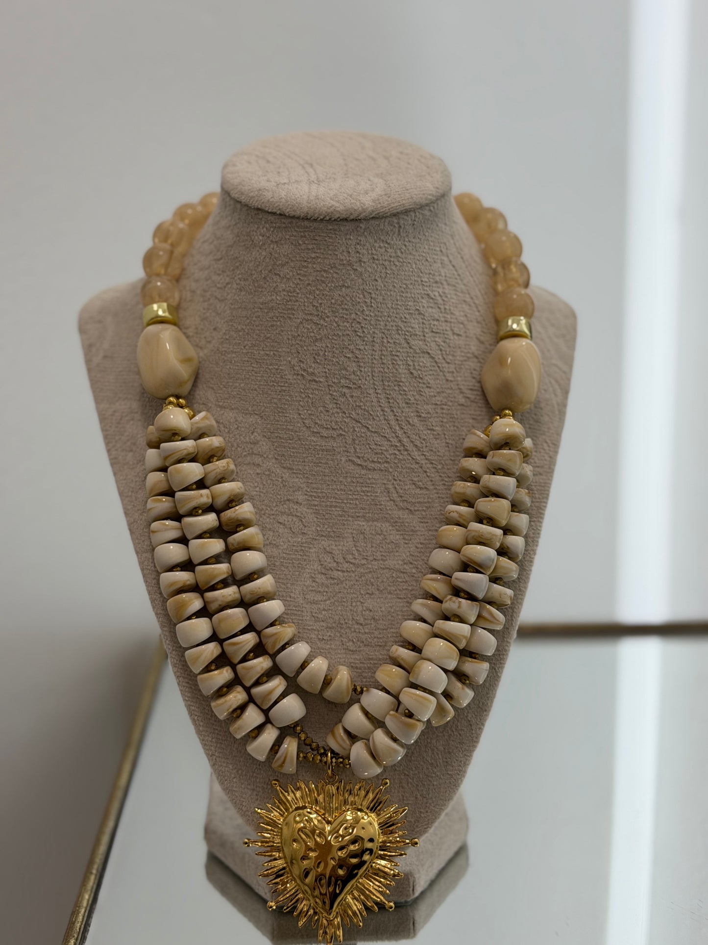 Heart gold necklace