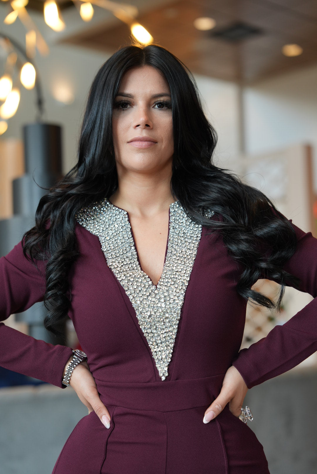 Julie Jumpsuit burgandy