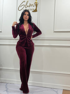 Velvet set burgundy