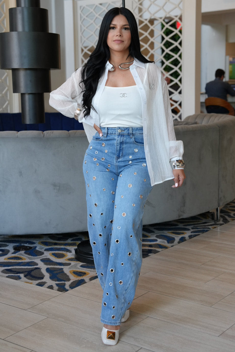 polka dot jeans
