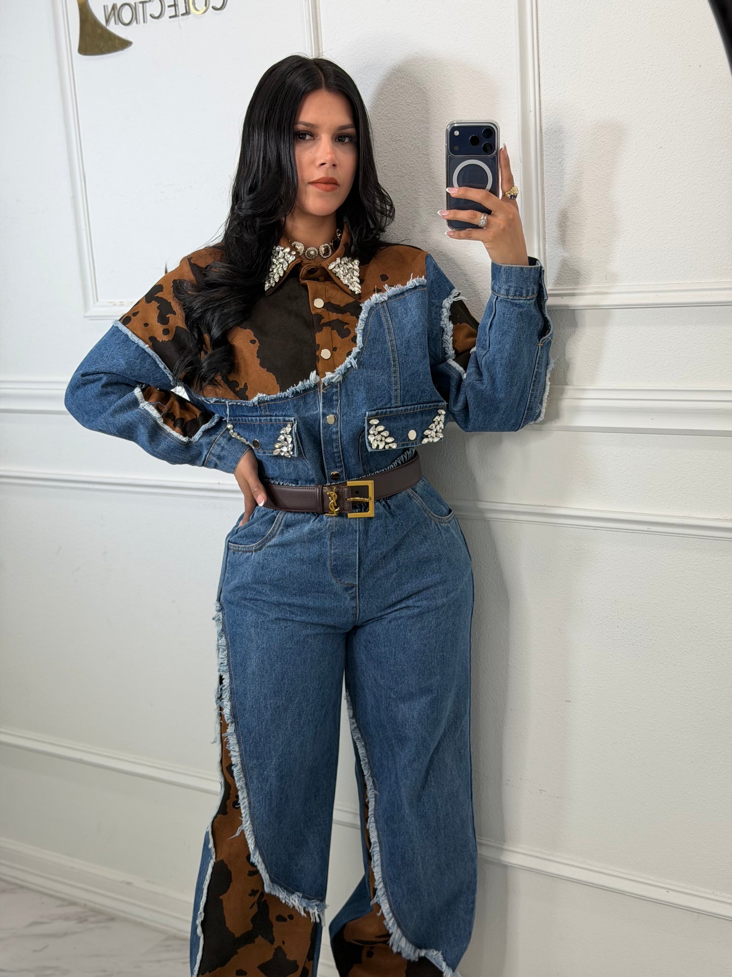 Denim set cow no incluye el cinto
