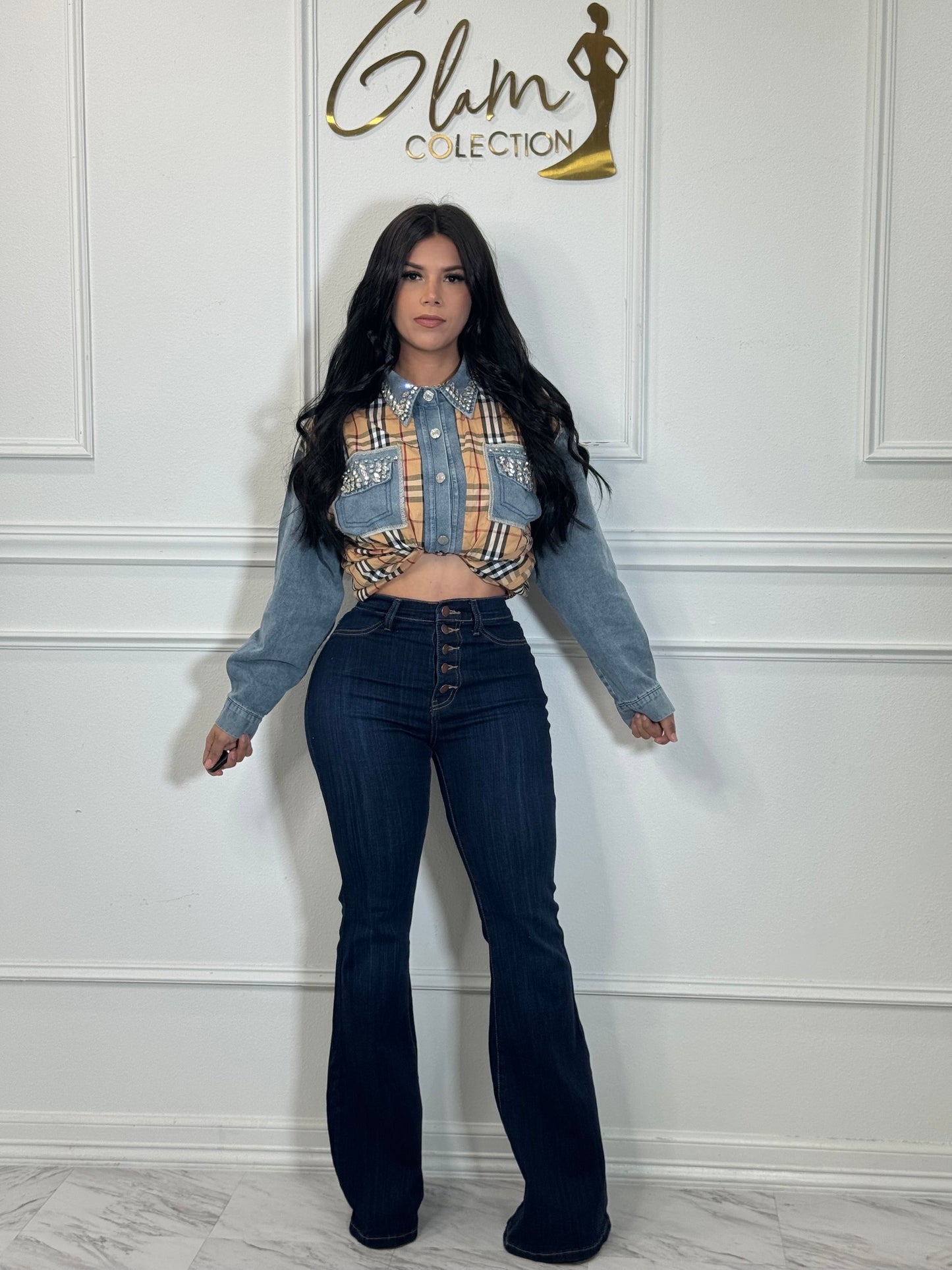 Flared jeans botones
