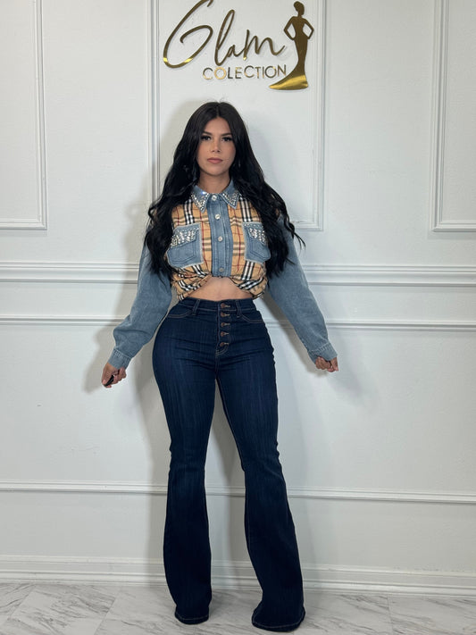 Flared jeans botones