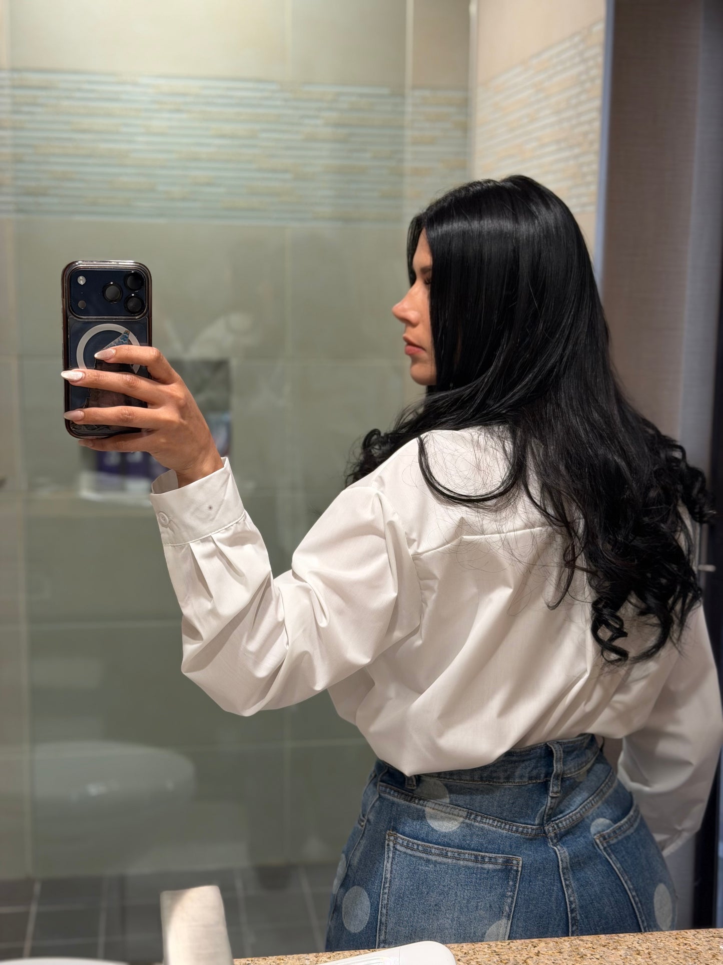 White shirt with tie