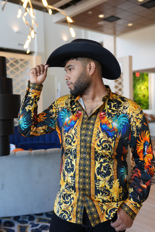 El gallo rhinestone shirt (slim fit)