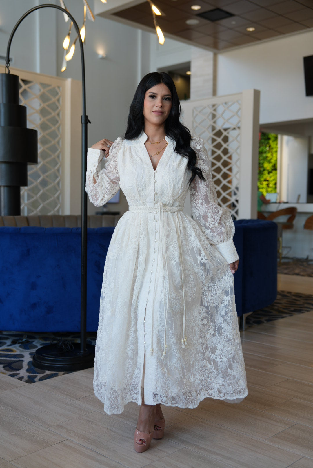 Ivory lace maxi