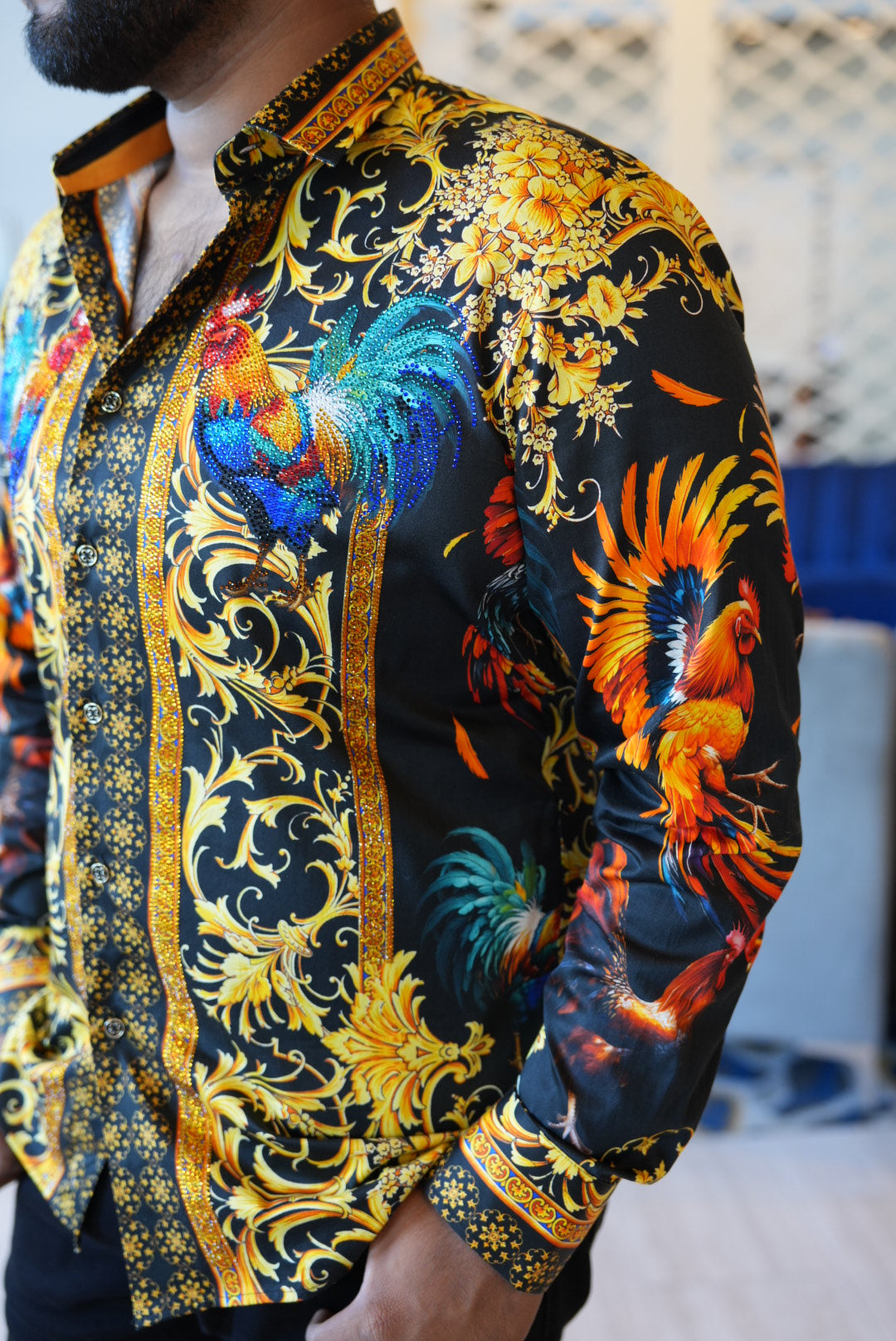 El gallo rhinestone shirt (slim fit)