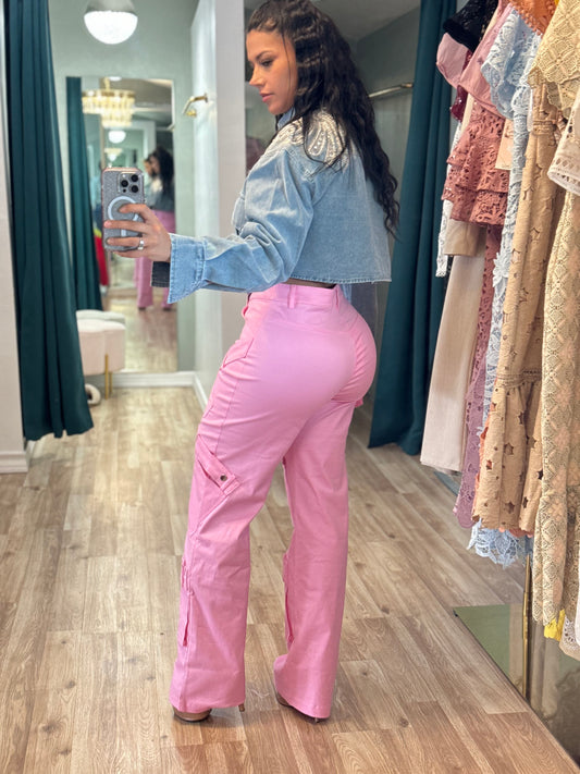 Cargo jeans pink
