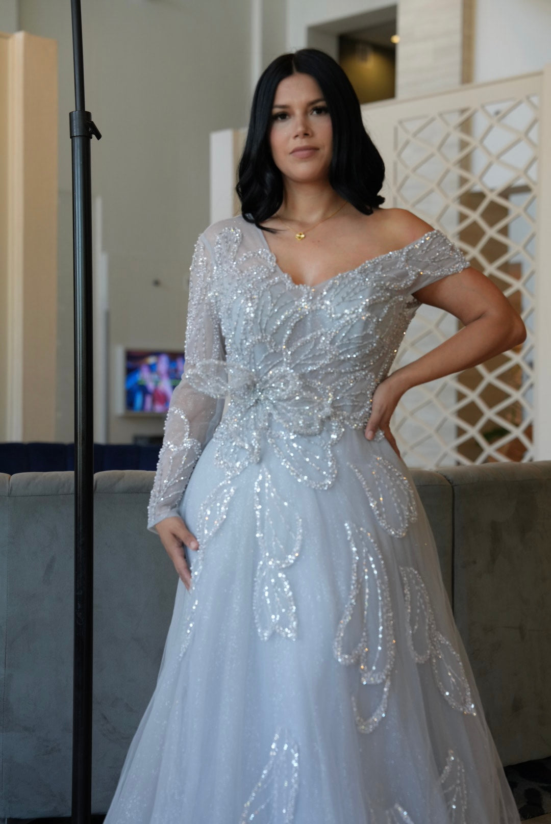 Antonella silver maxi