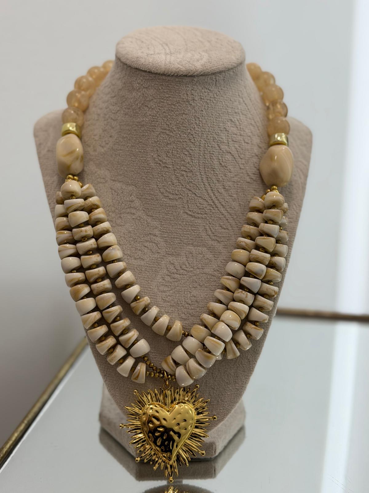 Heart gold necklace