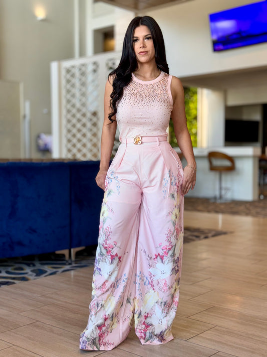 Floral pants pink