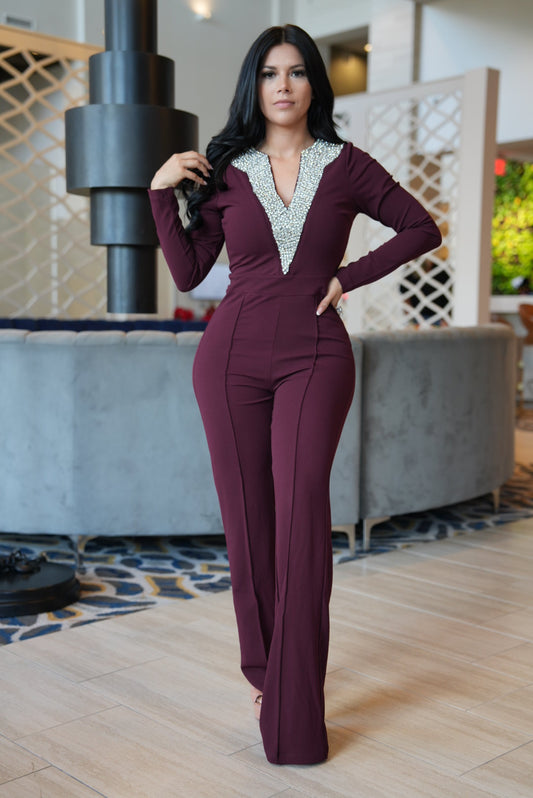 Julie Jumpsuit burgandy