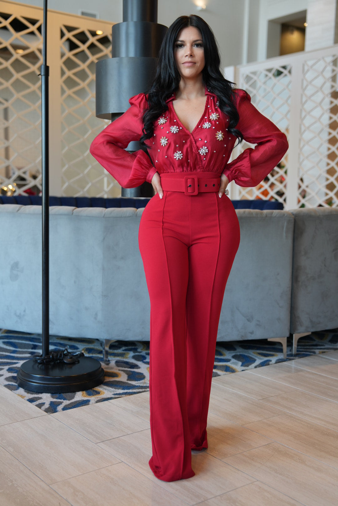 Fernanda red jumpsuit