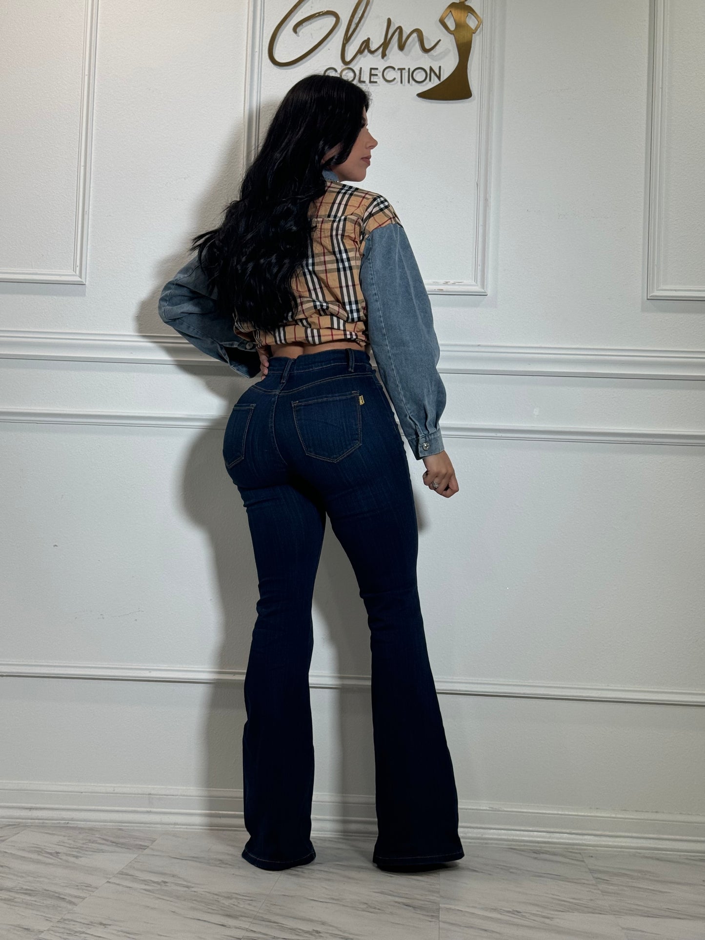 Flared jeans botones