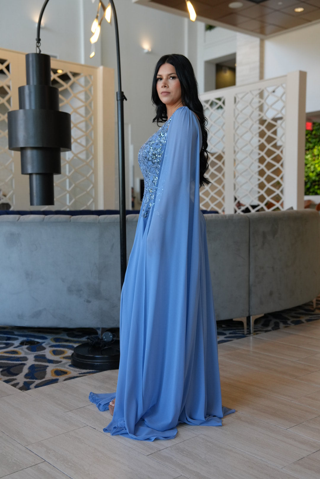 Queen dusty blue