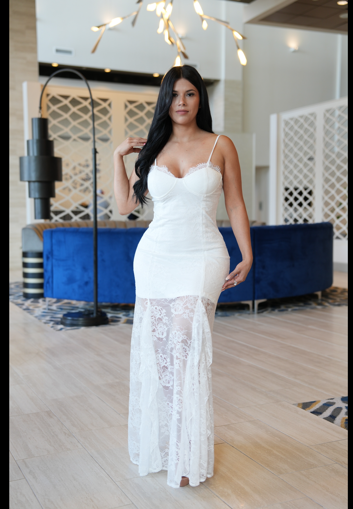 Lace white maxi
