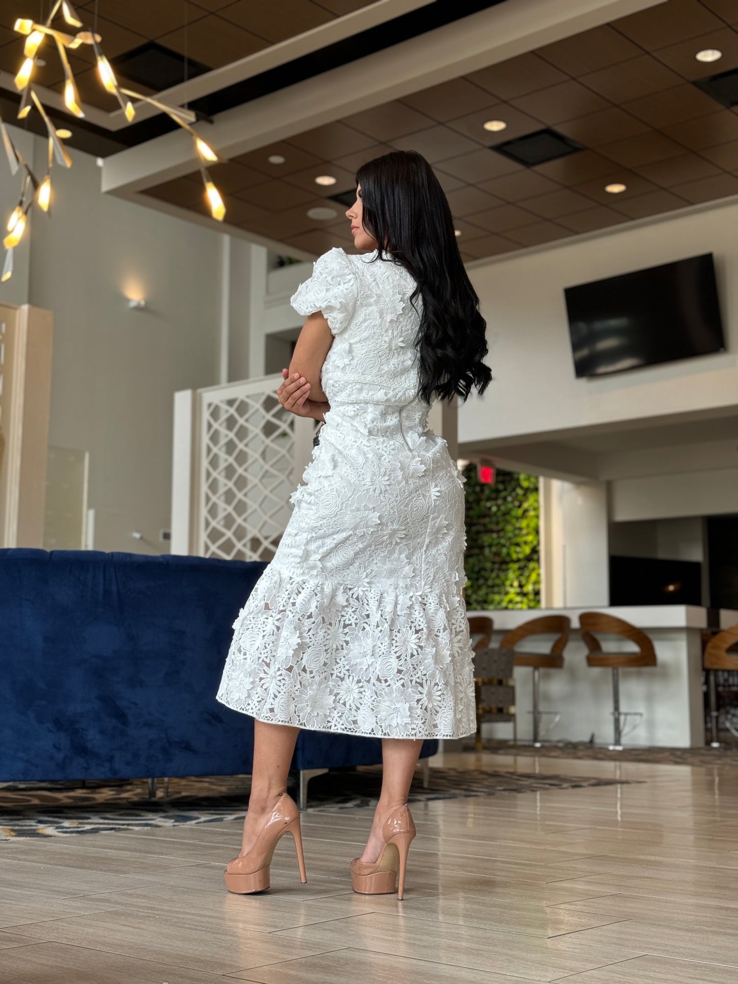 White lace dress