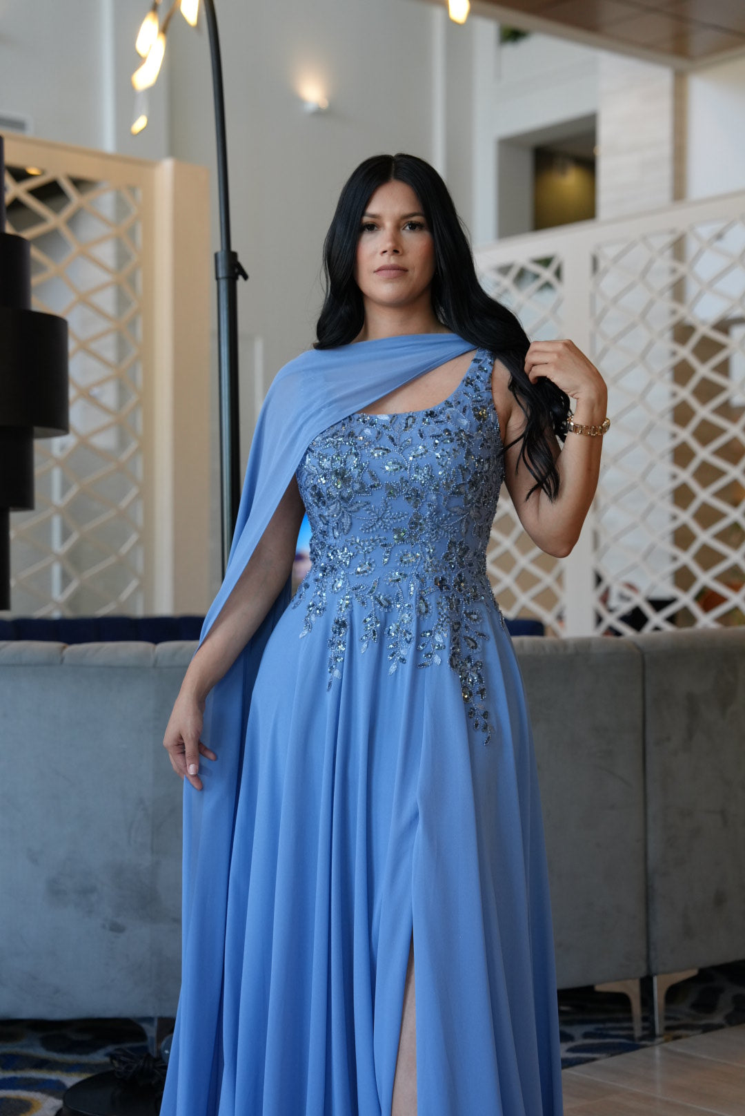 Queen dusty blue
