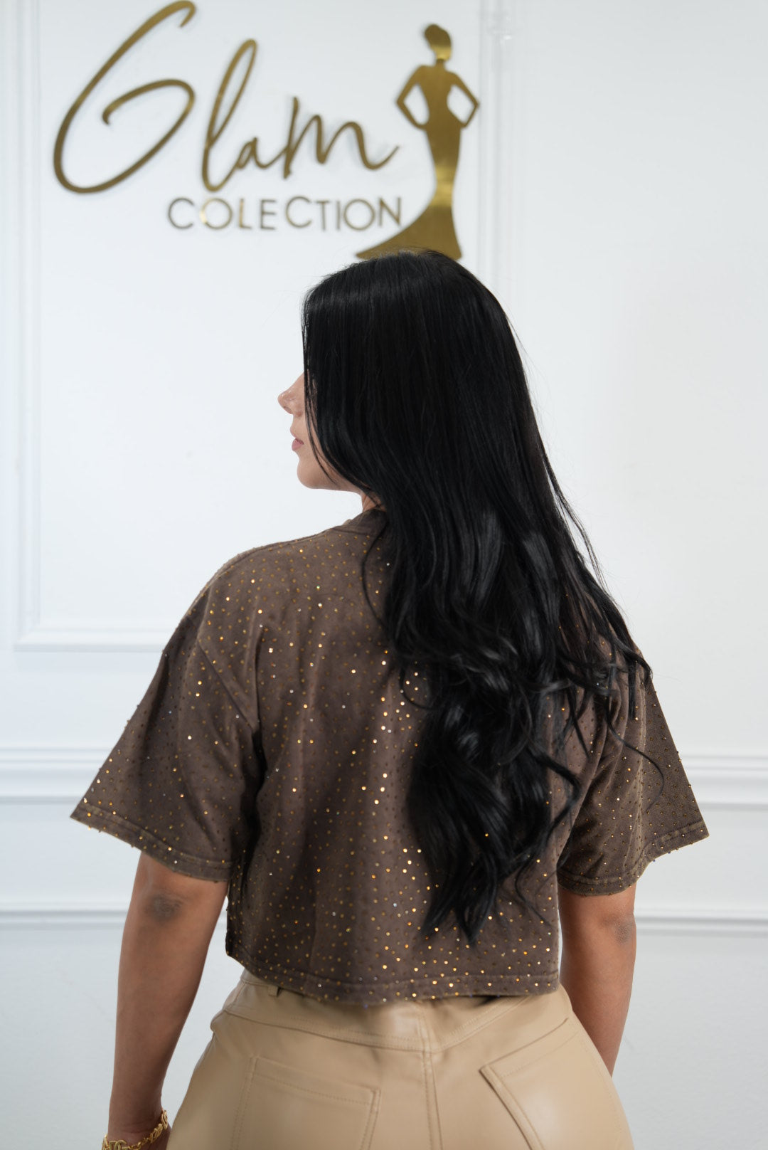 Cristal Crop top Brown