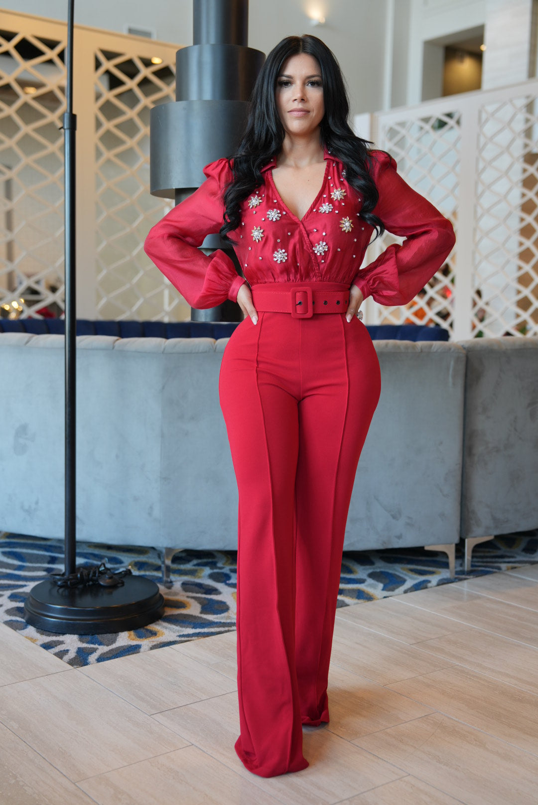 Fernanda red jumpsuit