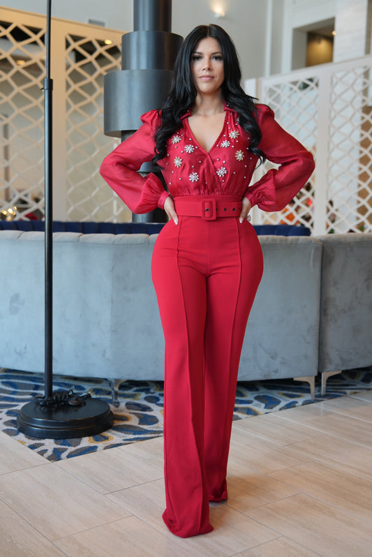 Fernanda red jumpsuit