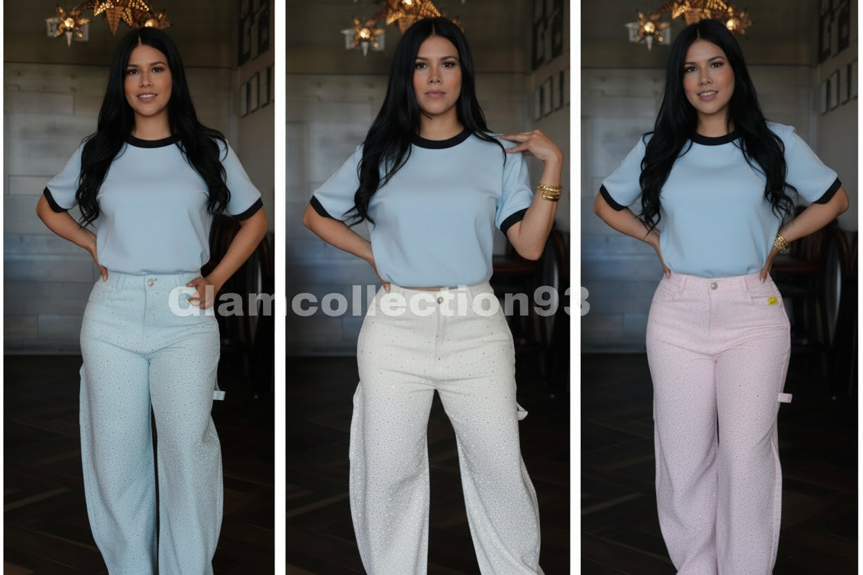 Pastel barrel jeans strech