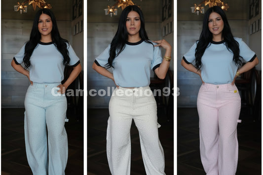 Pastel barrel jeans strech
