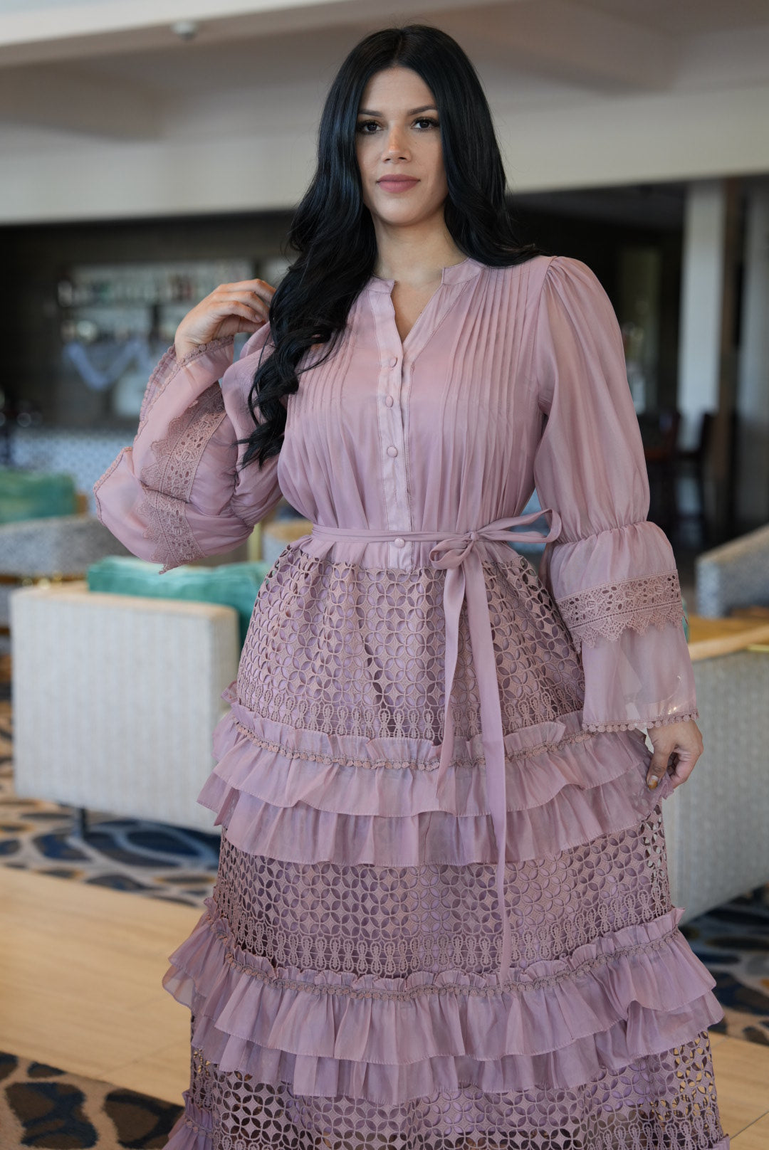 Gabriela Rosa Ruffles Dress