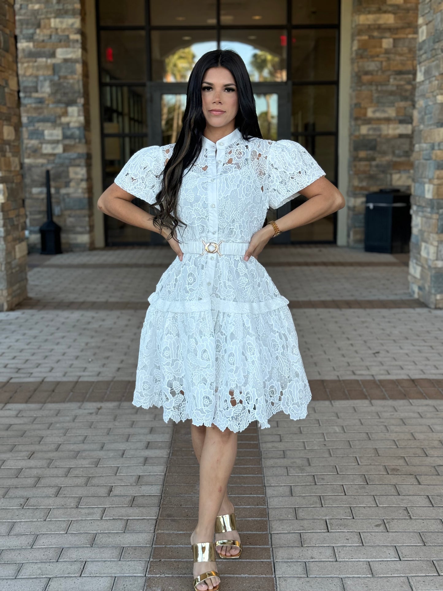 White lace dress
