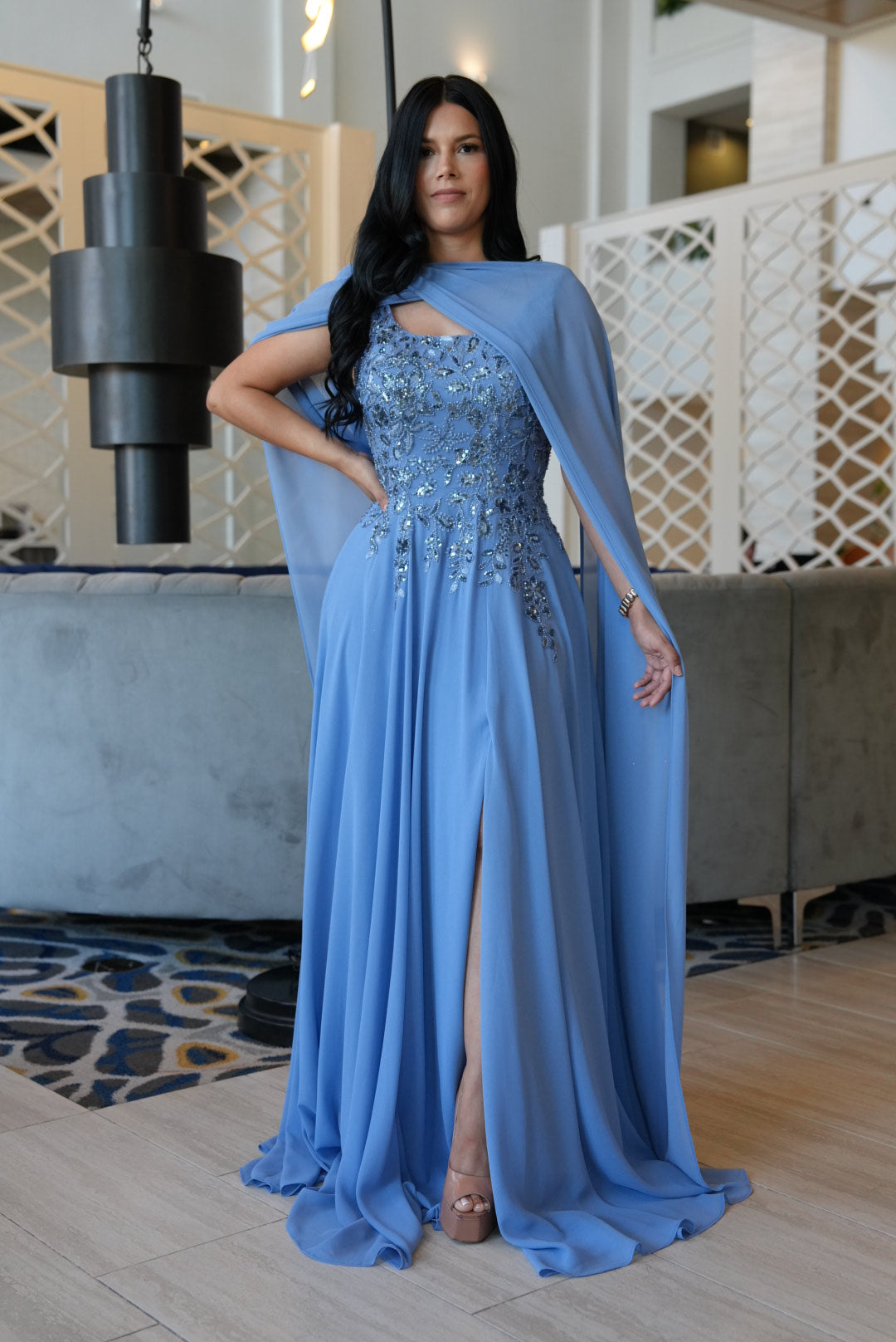 Queen dusty blue