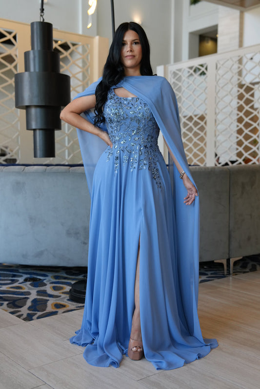 Queen dusty blue