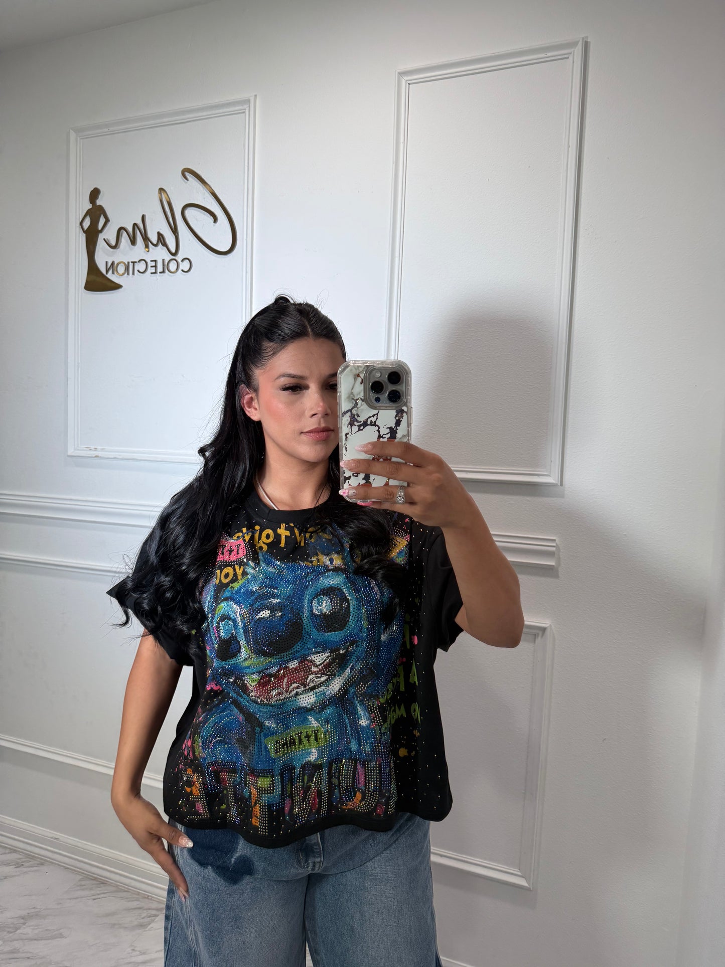 Stitch top black