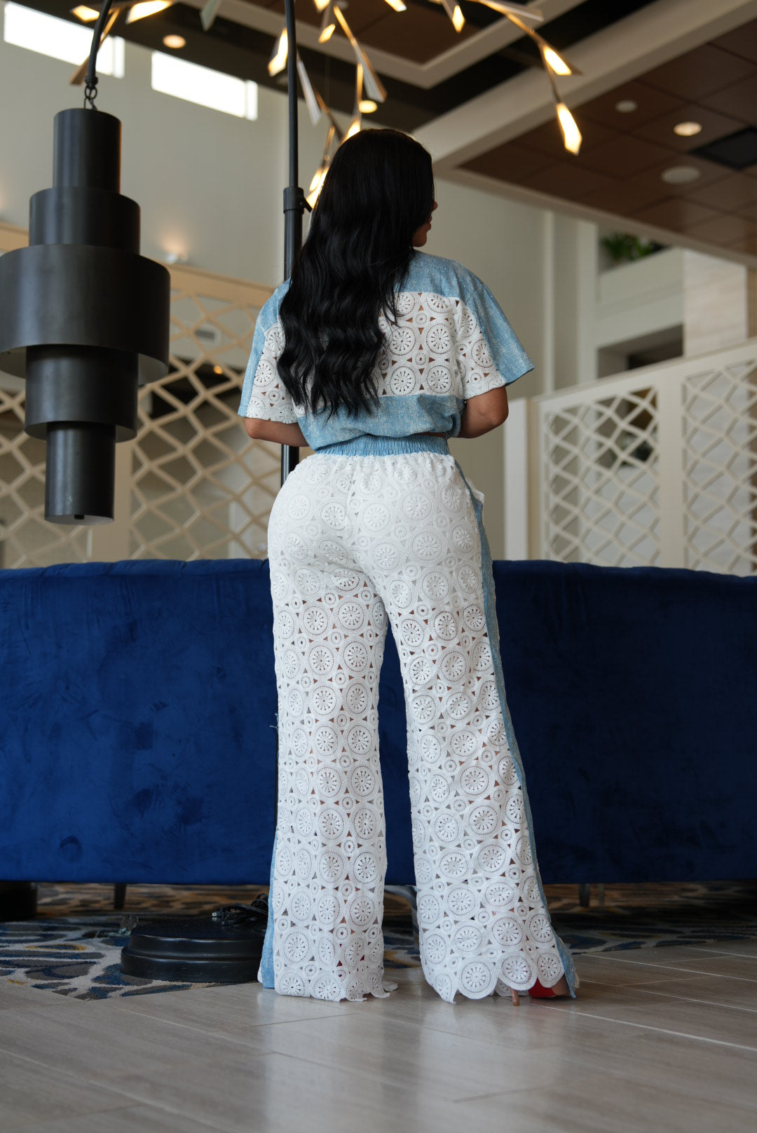 Diamante lace set