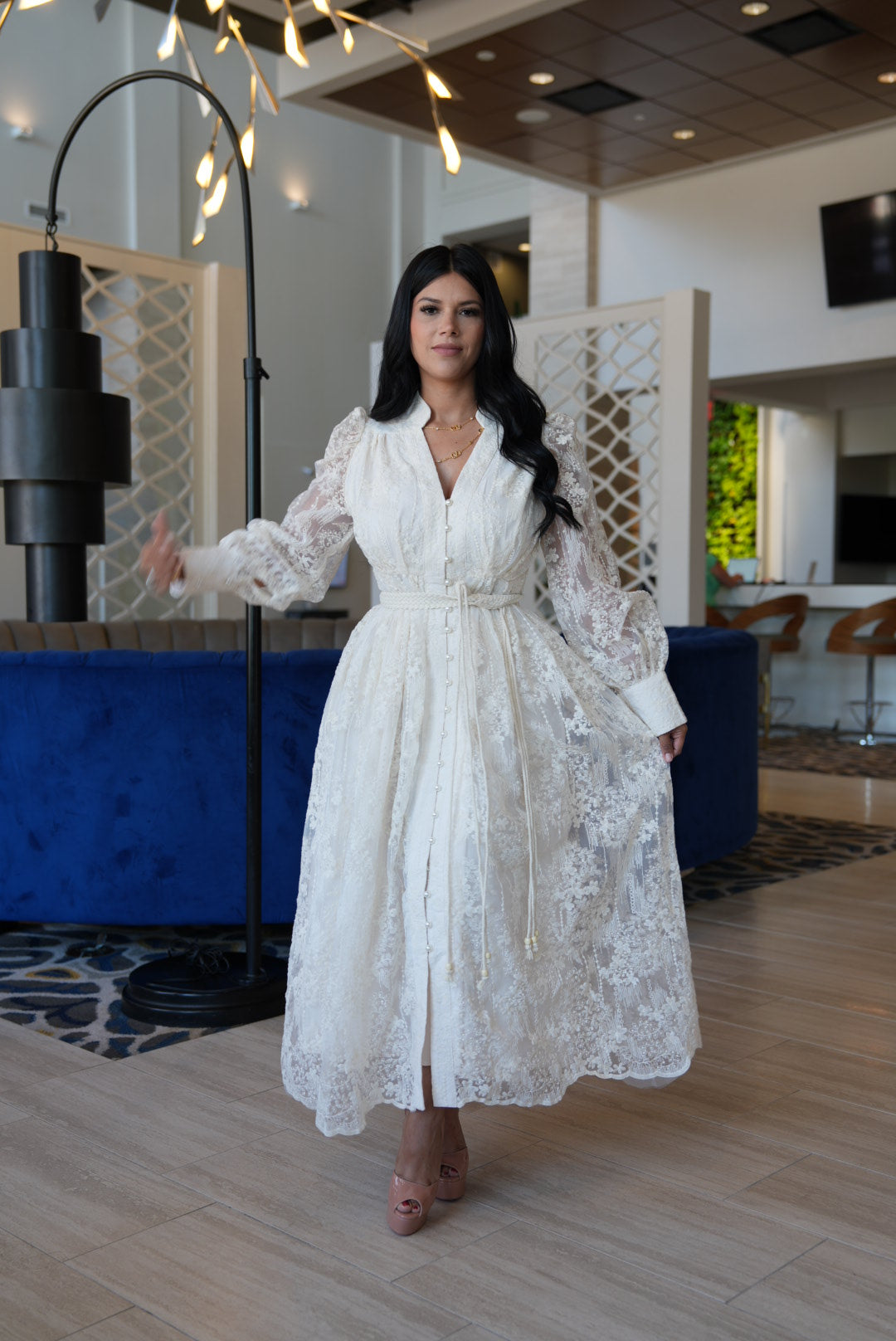 Ivory lace maxi